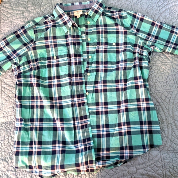 St. John's Bay Tops - St. John's Bay Plaid Long Sleeve Button-Down Shirt